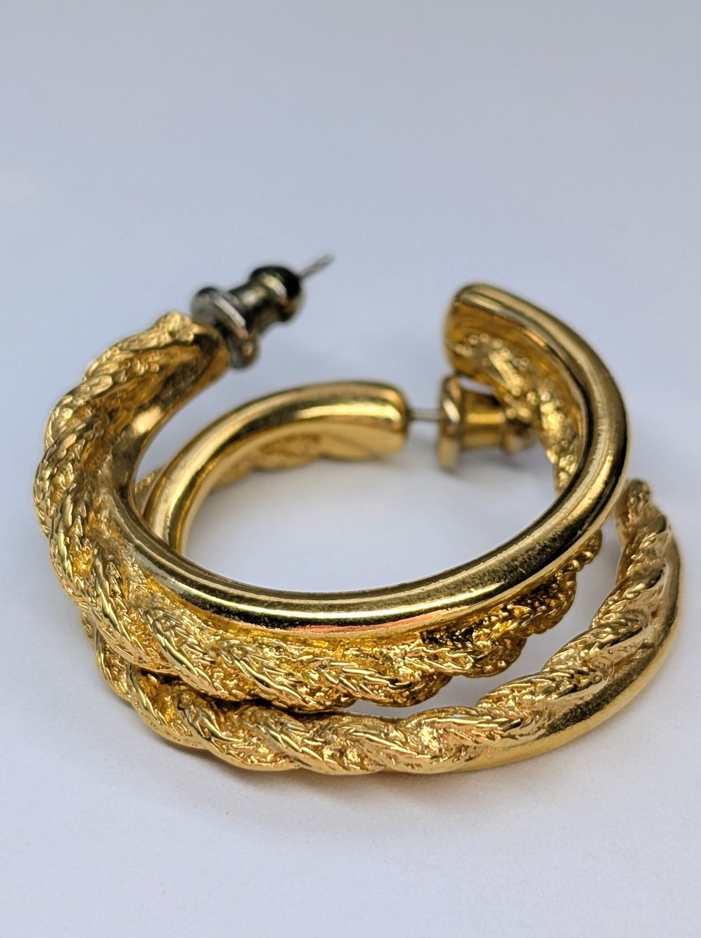 Vintage Monet Gold Hoop Earrings